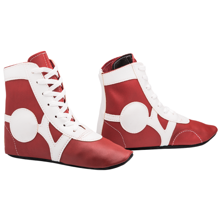 Купить Обувь для самбо SM-0102, кожа, красный Rusco в Новозыбкове 