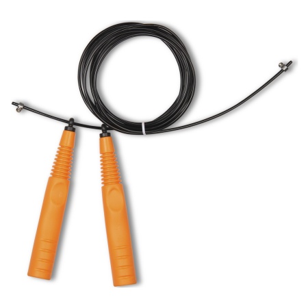 Купить Скакалка высокооборотная Кроссфит стальной шнур в оплетке 2.9 м чёрно-оранжевая в Новозыбкове 
